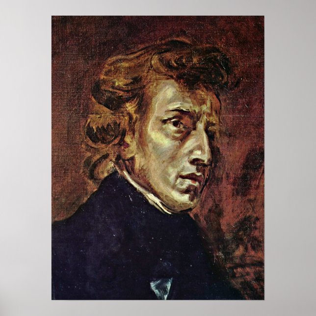 Eugene Delacroix - Portrait of Frederic Chopin Poster (Framsidan)
