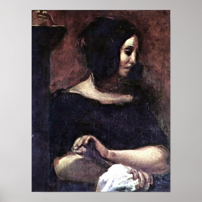 Eugene Delacroix - Porträtt vid George Sand Poster (Framsidan)