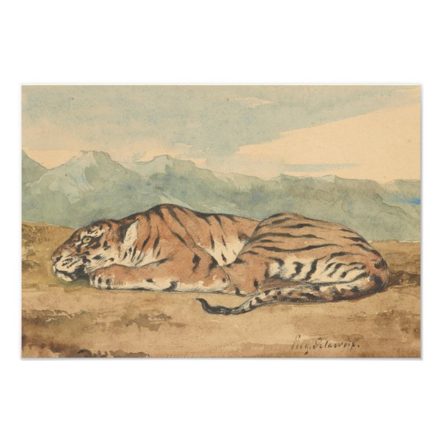 Eugene Delacroix - Royal Tiger Fototryck (Framsidan)