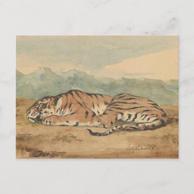 Eugene Delacroix - Royal Tiger Vykort (Framsida)