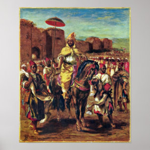 Eugene Delacroix - Sultan i Marocko Poster