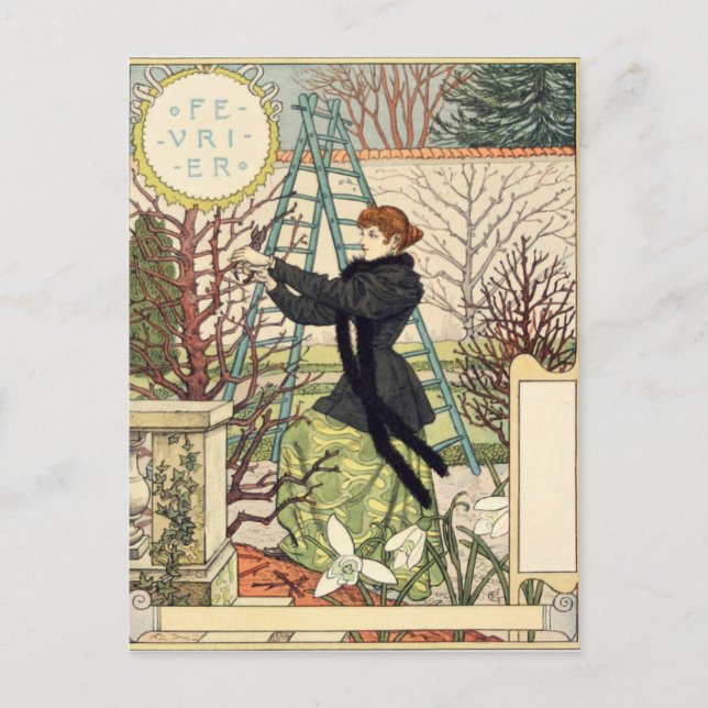 Eugène Grasset février Vykort (Framsida)