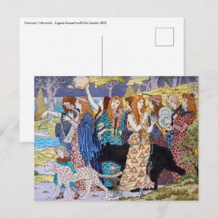 Eugene Grasset - Harmoni Dekorativ Panel Vykort