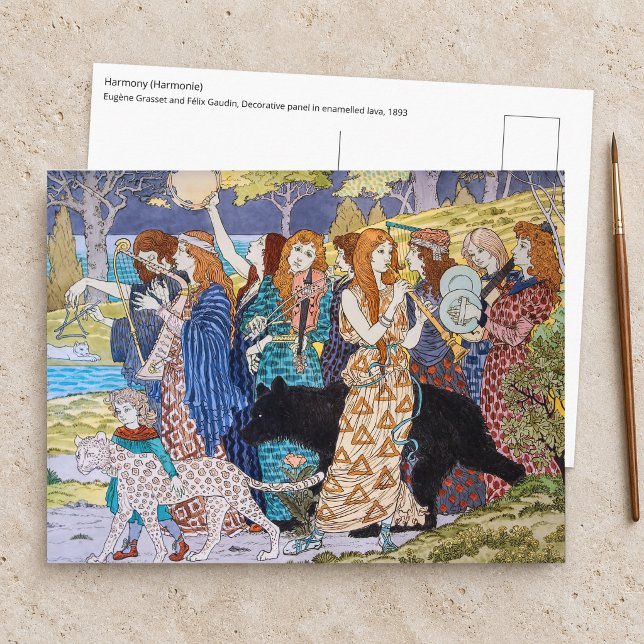 Eugene Grasset - Harmoni Dekorativ Panel Vykort (Skapare uppladdad)
