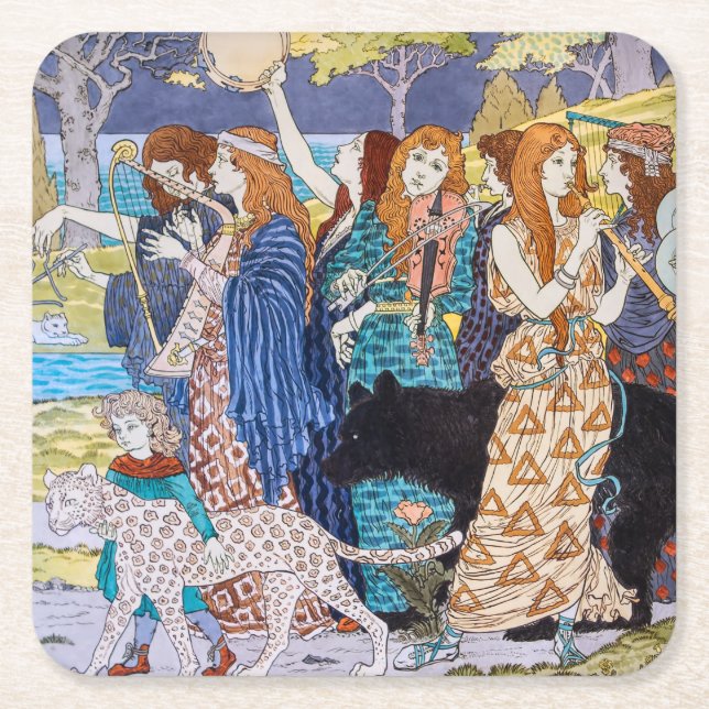 Eugene Grasset - Harmony Decorative Panel Underlägg Papper Kvadrat (Framsidan)