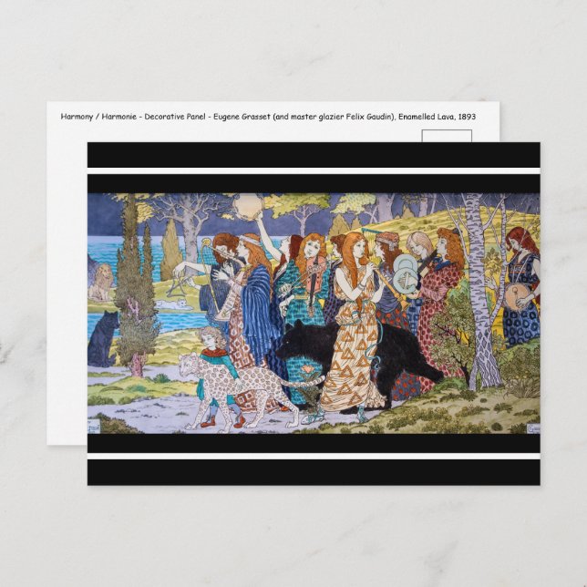 Eugene Grasset - Harmony Decorative Panel Vykort (Fram/baksida)