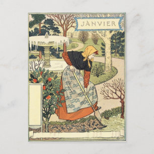 Eugène Grasset janvier Vykort