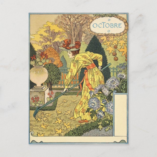 Eugène Grasset octobre Vykort (Framsida)