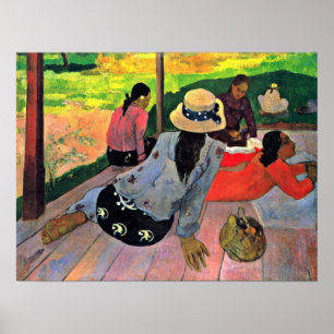 Eugene Henri Paul Gauguin - siestaen Poster