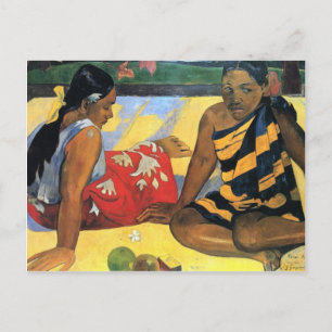 Eugène Henri Paul Gauguin - två kvinnor från Tahit Vykort