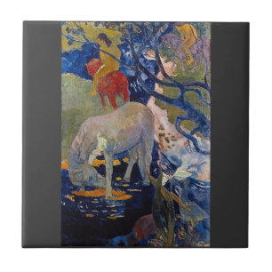 Eugène Henri Paul Gauguin - vithästen Kakelplatta