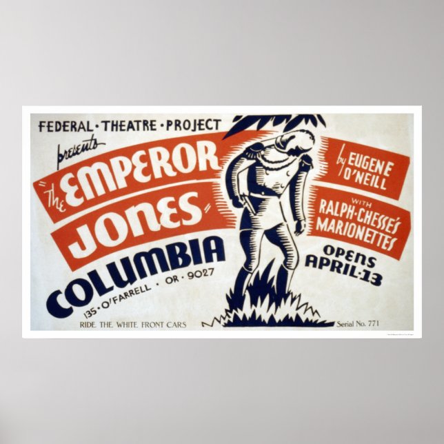 Eugene ONeill Emperor 1937 WPA Poster (Framsidan)