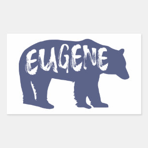 Eugene Oregon Bear Rektangulärt Klistermärke