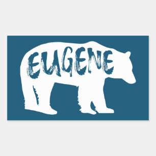 Eugene Oregon Bear Rektangulärt Klistermärke