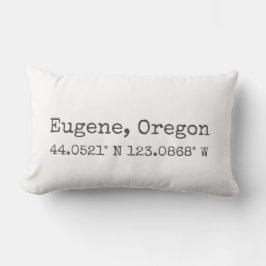 Eugene, Oregon Coordinates Lumbar Pillow Lumbarkudde