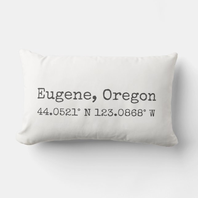 Eugene, Oregon Coordinates Lumbar Pillow Lumbarkudde (Framsida)