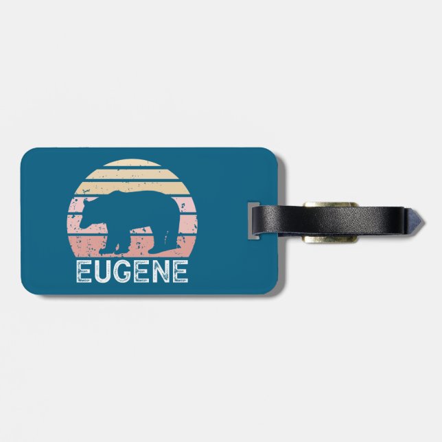 Eugene Oregon Retro Björn Bagagebricka (Baksida Vågrät)