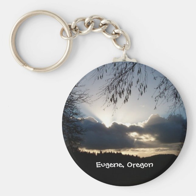 Eugene, Oregon Sunset Nyckelring (Framsidan)