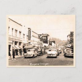Eugene, Oregon vintage gatudoft 1950-talet Vykort