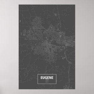 Eugene Oregon (vit på svart) Poster