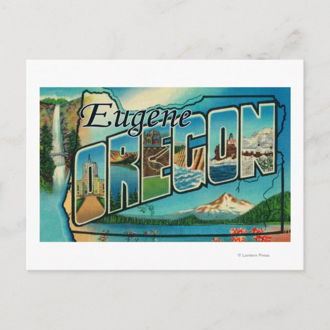 Eugene, OregonLarge Brev ScenesEugene, ELLER Vykort (Framsida)