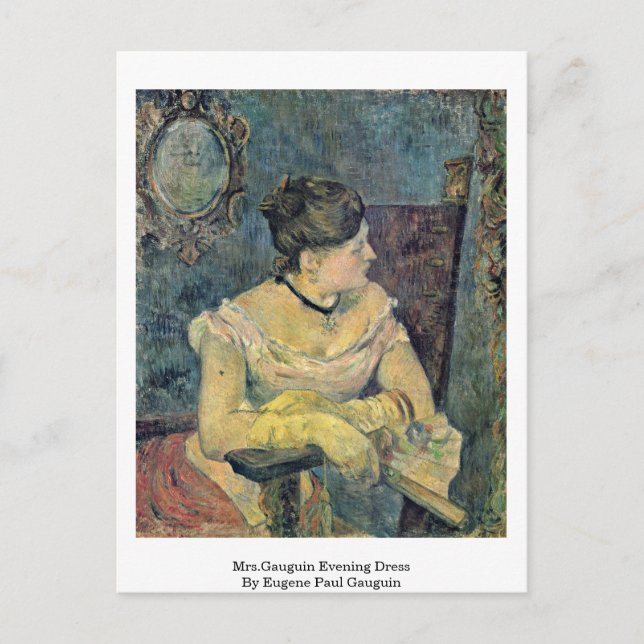 Eugene Paul Gauguin Evening Dress Vykort (Framsida)
