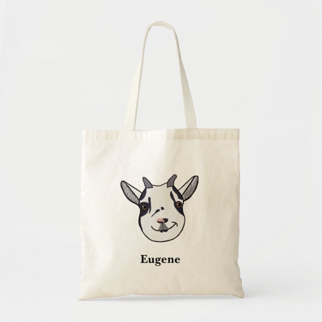 Eugene the Goat Tote Bag Tygkasse (Framsidan)