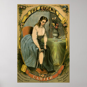 EUGENIE Garter Annons c. 1840 Poster