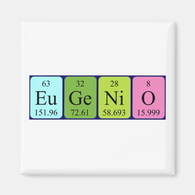 Eugenio periodiskt bord namn magnet (Framsidan)