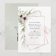 Eukalyptus Anemon Geometrisk QR-kod RSVP Bröllop