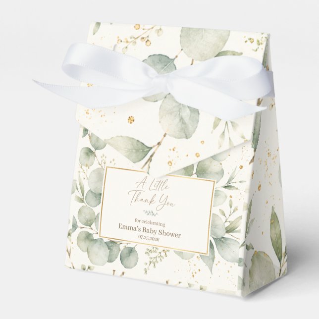 Eukalyptus baby shower Förmånslåda Presentaskar (Framsidan Sidan)