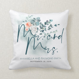 Eukalyptus Blommig Grönskande Bukett Elegant Kudde