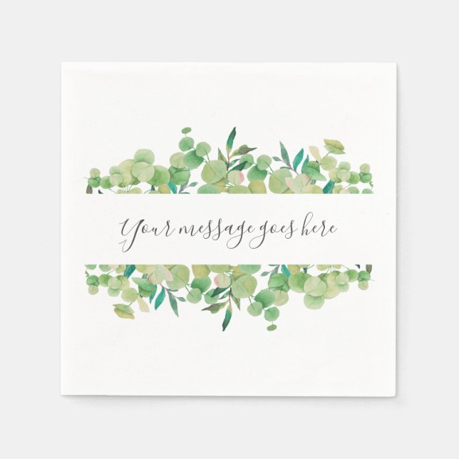 Eukalyptus Blommig Pappersservett (Framsidan)