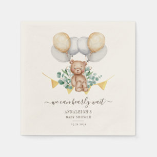 Eukalyptus Blommor Akvarell Script Baby Shower Pappersservett