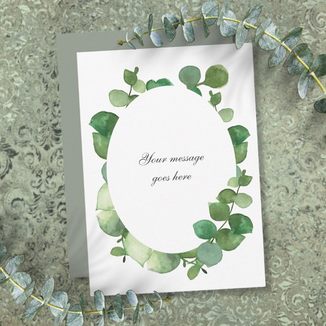 Eukalyptus Boho Greenery Personligt Meddelande (Eucalyptus Boho Greenery Personalized Message Thank You Card)