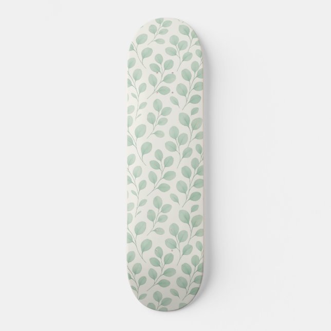 Eukalyptus Botanisk Mönster Mini Skateboard Bräda 18,5 Cm (Framsida)