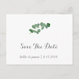 Eukalyptus Bröllop Save The Date Postkort Meddelande Vykort