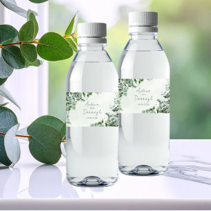 Eukalyptus Bröllops Vattenflaska Etikett 1001A