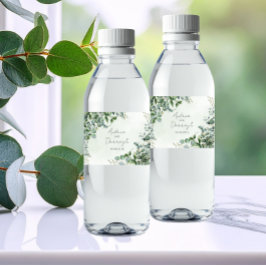 Eukalyptus Bröllops Vattenflaska Etikett 1001A