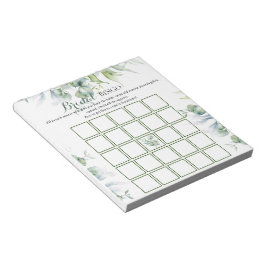 Eukalyptus Bröllopsdusch Bingo Spel Anteckningsblock