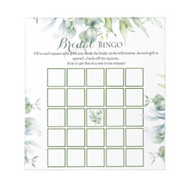 Eukalyptus Bröllopsdusch Bingo Spel Anteckningsblock
