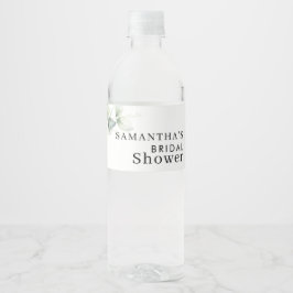 Eukalyptus Bröllopsdusch i akvarell Vattenflaskor Etikett