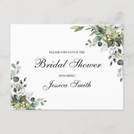 Eukalyptus Bröllopsdusch Inbjudan Postkort