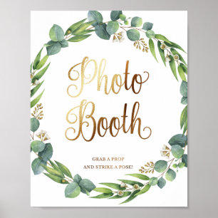 Eukalyptus bröllopsskylt för fotobås poster