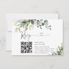 Eukalyptus Bröllopswebbplats QR-kod RSVP-kort OSA Kort