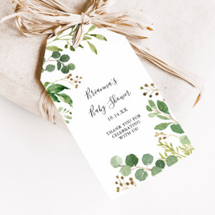 Eukalyptus Enkel Brun blommande Bebis-bad Presentetikett