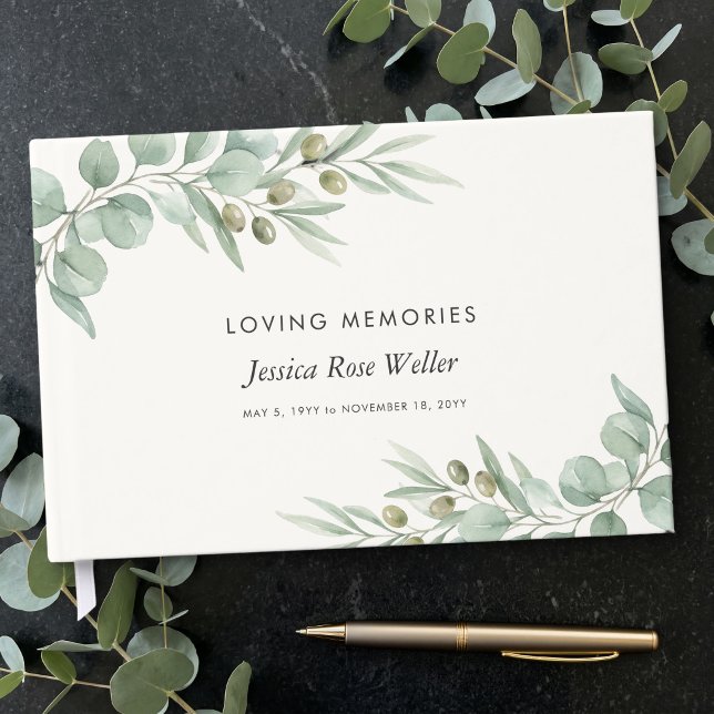 Eukalyptus firande av liv gästböcker (Guest Book from the Eucalyptus Celebration of Life collection by Darling & May)