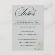 Eukalyptus Formell Elegant Infogad Kortdetalj