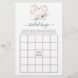 Eukalyptus Geometrisk Bröllopsdusch Bingo