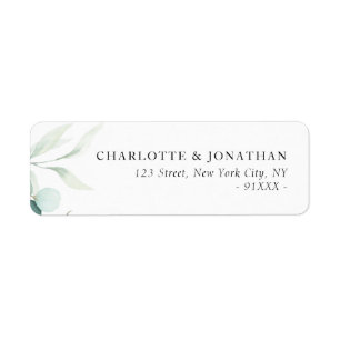 eukalyptus greenery adress returadress etikett